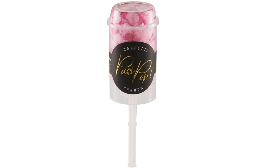 Partydeco Canons à confettis Push-Pop Ø 8 mm, 1 Pièce/s, Rose