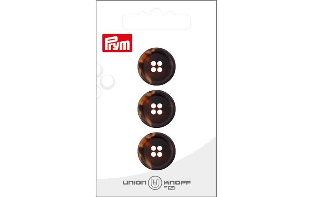 Prym Union Knopf Boutons Polyester 18 mm, 3 pièces, Brun foncé