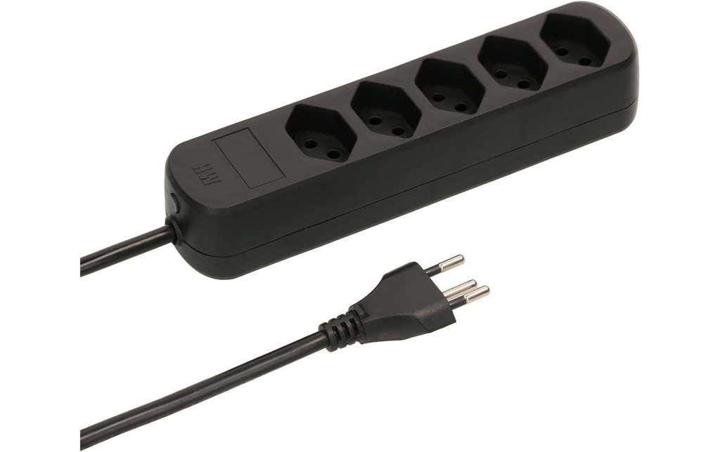 Max Hauri Bloc multiprises Basic-Line 5x T13 Noir, 1.5 mètre