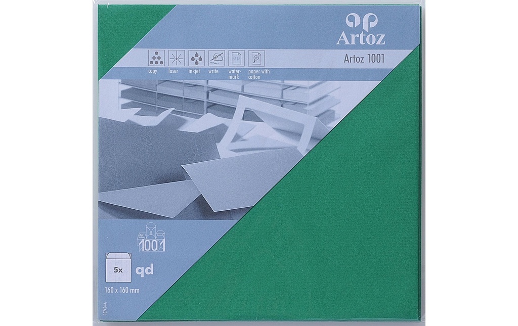 Artoz Enveloppe 1001 16 x 16 cm, 5 pièces, Vert
