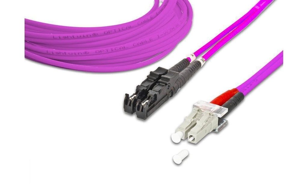 Lightwin Câble patch à fibre optique Multimode E2000 – LC, OM4, Duplex, 20 m