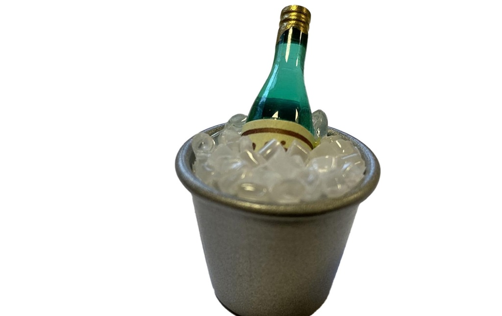 HobbyFun Mini figurine Seau à champagne avec bouteille 3 cm