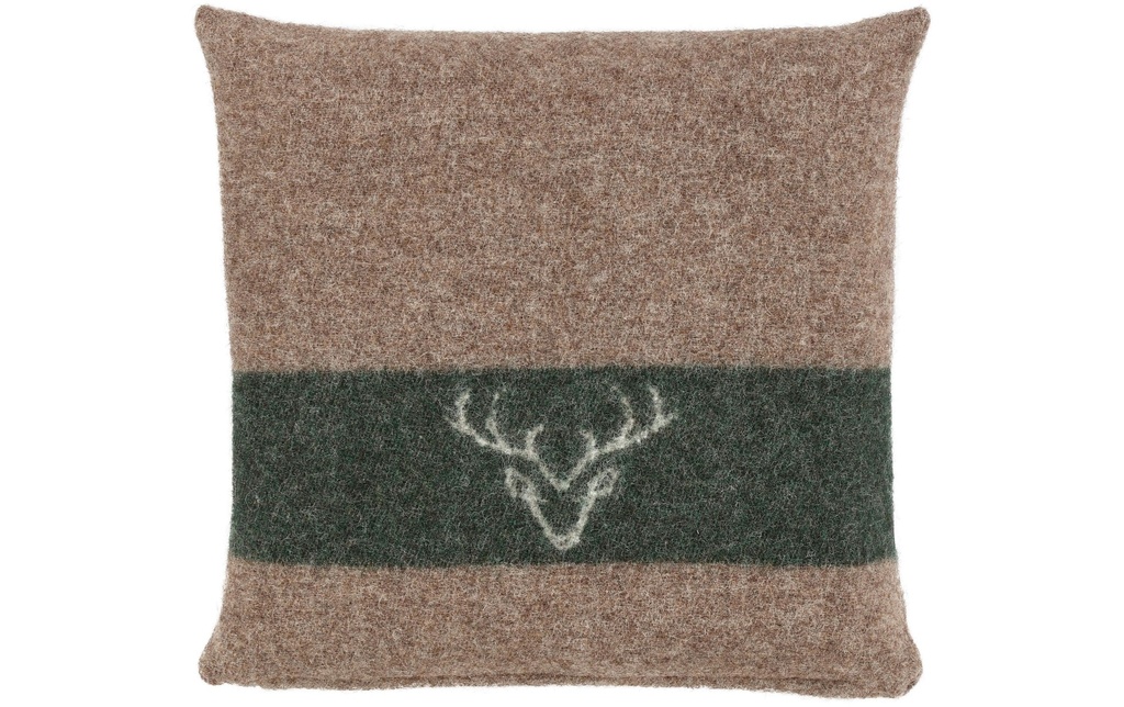 Eskimo Coussin Cerf 45 x 45 cm, Vert/Brun