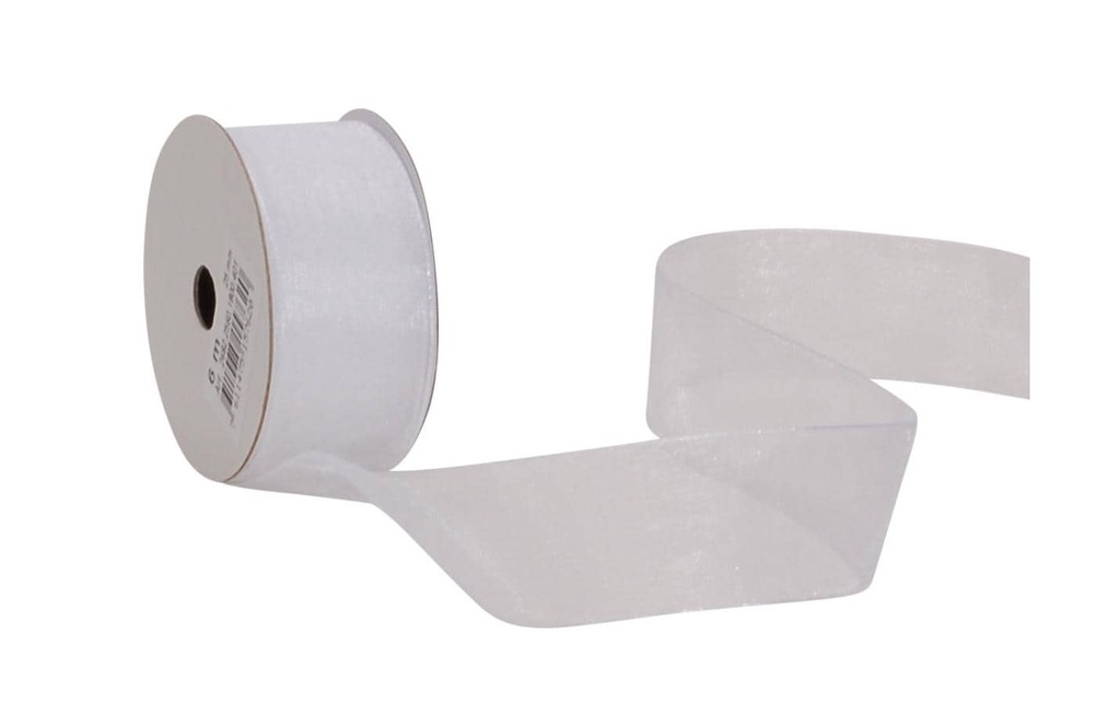 Spyk Bande d'organza Organsa 25 mm x 6 m, Blanc