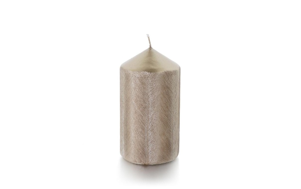balthasar Bougie cylindrique Eglite 12 cm x 7 cm, Platine