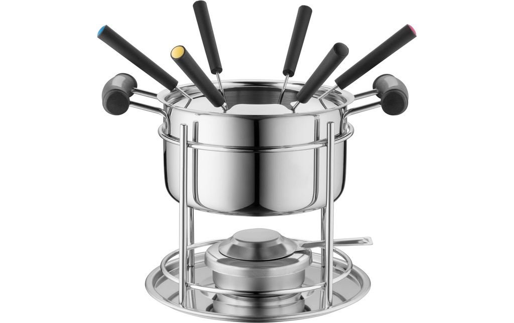 Mäser Service à fondue à la viande 11 Pièce/s, Noir/Argenté