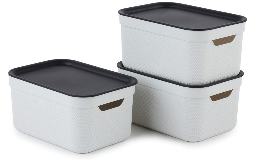 Rotho Boîte de rangement A5 Jive 3 pièces, Blanc
