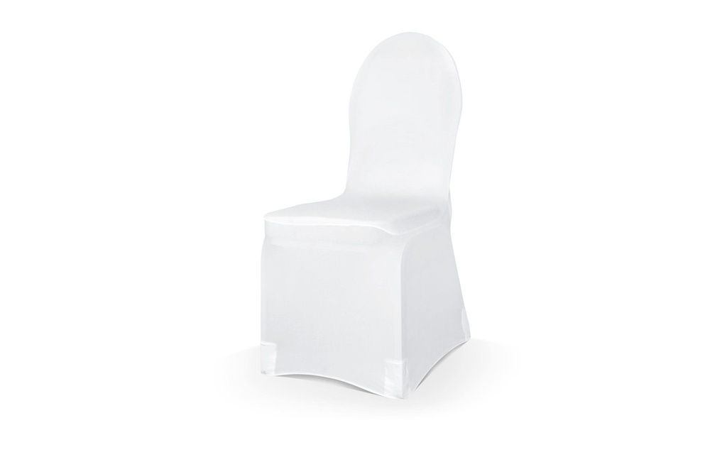 Partydeco Tissu Housse de chaise élastique, onsize, 200g, 1 pièce, blanc