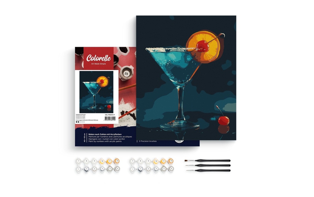 Colorelle Peinture avec chiffres Cocktail à la cerise