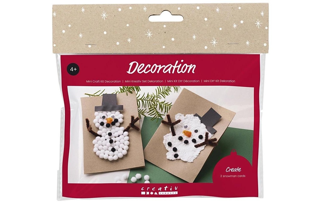 Creativ Company Kits de bricolage Cartes de Noël avec bonhomme de neige Bonhomme de neige