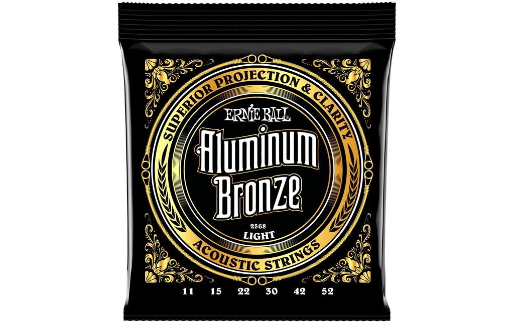 Ernie Ball Cordes de guitare 2568 Aluminum Bronze – Light 11-52