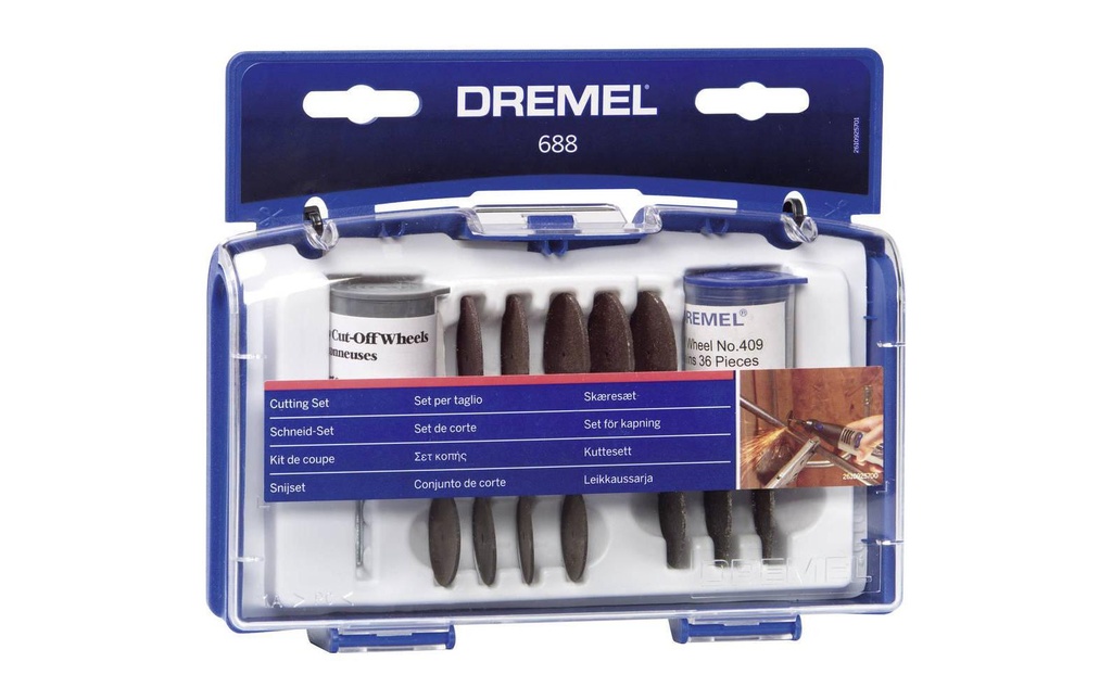 Dremel Jeux d’accessoires 688 Boîte d'accessoires de coupe, 59 pièces