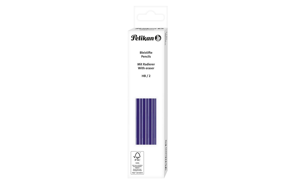 Pelikan Crayon HB, bleu avec gomme, 12 pièces