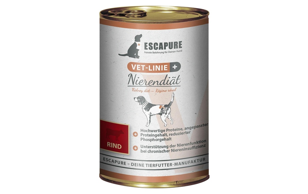 Escapure VET-Linie Nourriture humide Régime rénal bœuf 0.4 kg