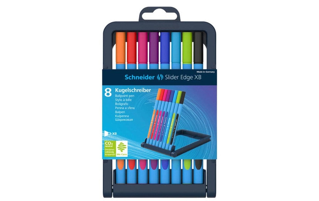 Schneider Stylo bille Slider Edge Extra large, Multicolore,  Boîte de 8