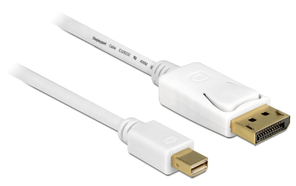 Delock Câble Mini-DisplayPort DisplayPort, 50cm, 4K 60Hz, blanc