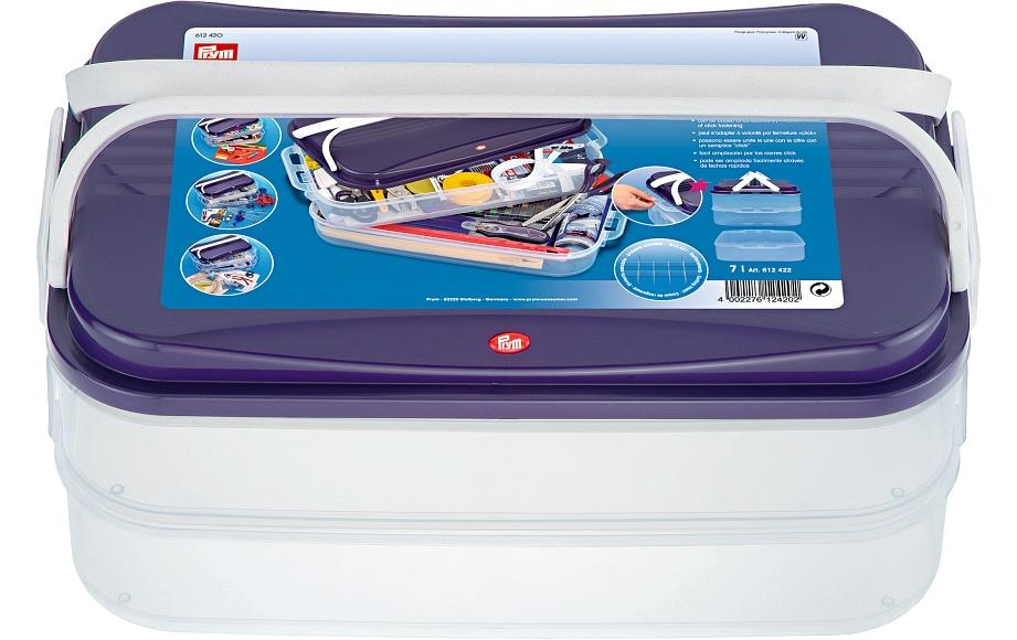 Prym Boîte de rangement Click Box Jumbo Violet/Blanc
