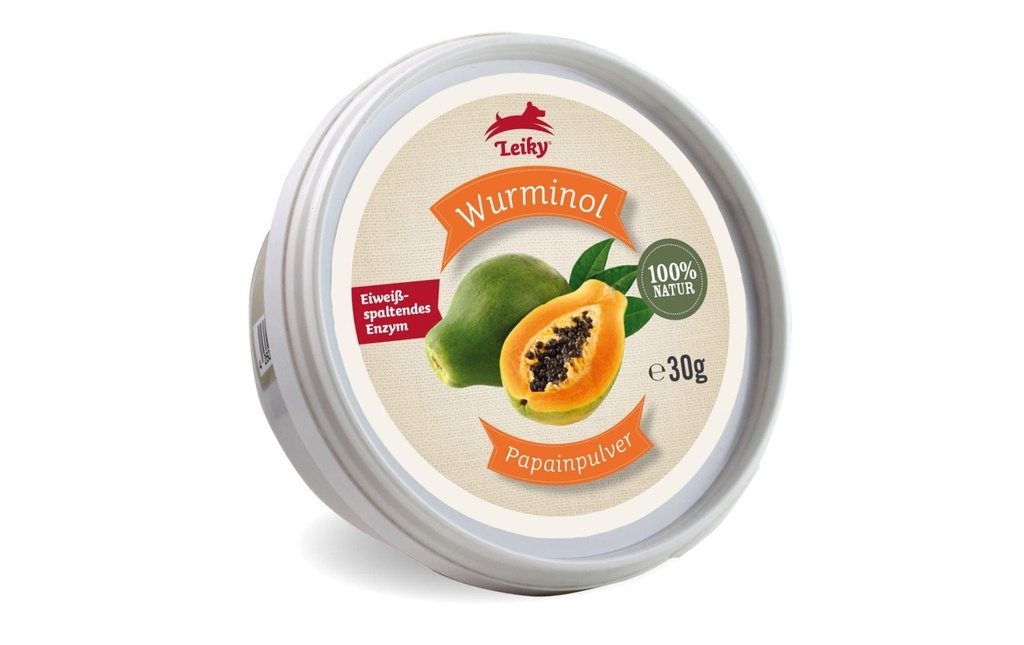 Leiky Supplément alimentaire pour chiens Poudre de papaïne Wurminol, 30 g