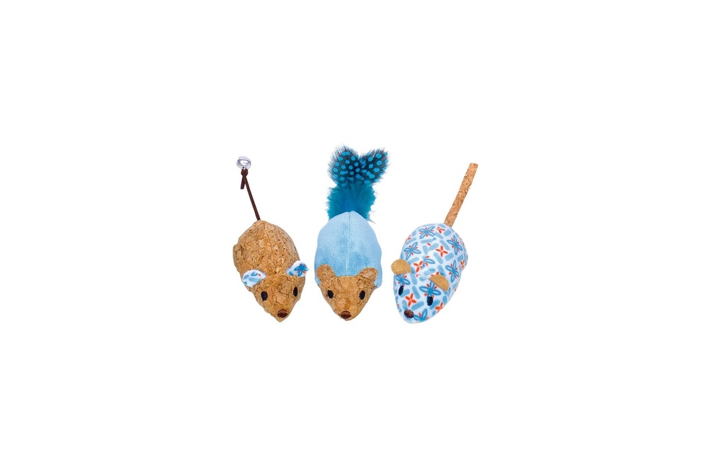 Nobby Jouet pour chat Souris en peluche avec catnip, bleu, 12 cm