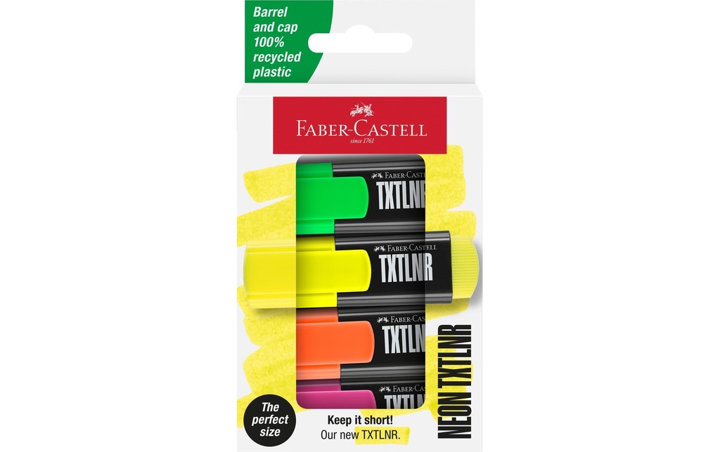 Faber-Castell Surligneur TXTLNR Néon Set de 4 étuis en carton