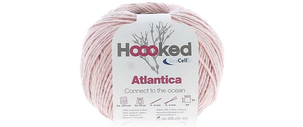 Hoooked Fil de coton Hoooked Atlantica SeaCell Fil Rose