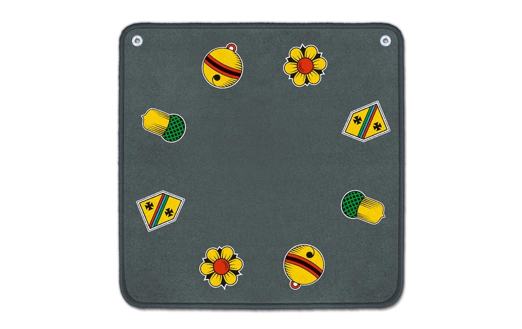 Carta.Media Tapis de jass gris avec des motifs allemands
