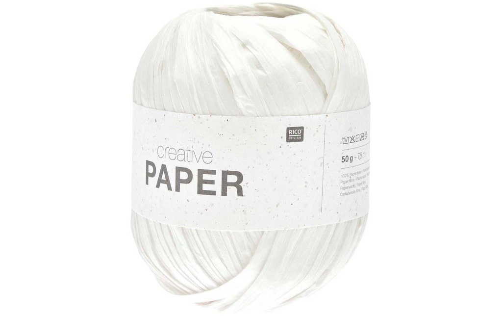 Rico Design Papier de laine Blanc, 75 m