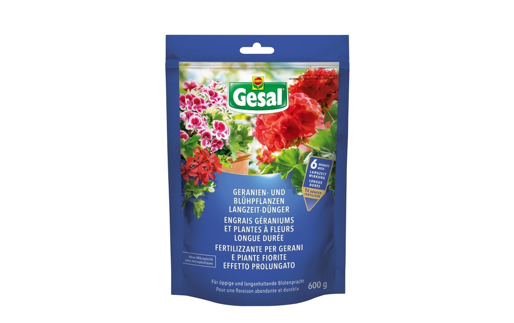 Gesal Engrais longue durée pour géraniums et plantes à fleurs 600 g