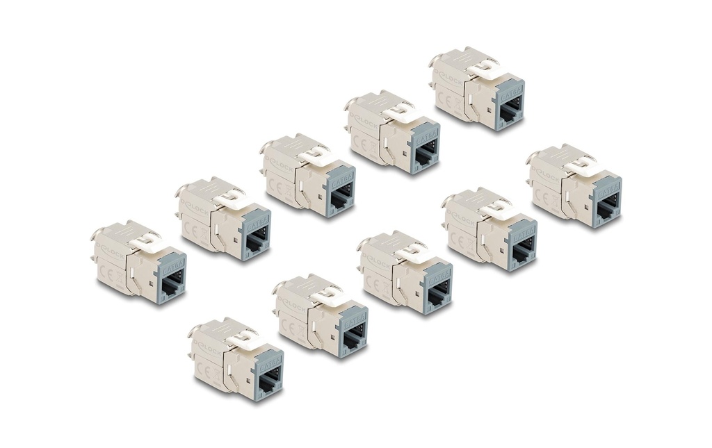 Delock Module Keystone RJ45 vers LSA Cat.6A Gris, 10 unités
