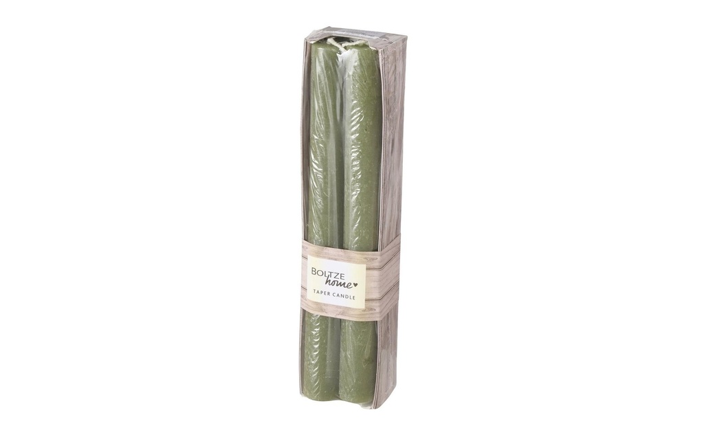 Boltze Bougie droite Melia 20 cm, vert, 4 pièces