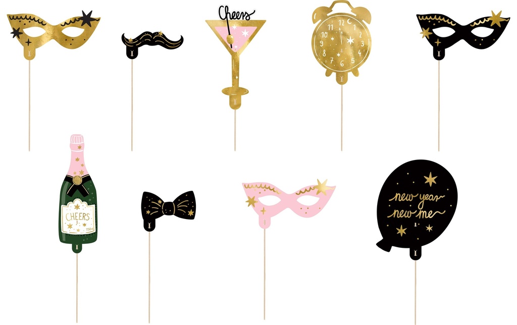 Partydeco Accessoires de fête Photo Booth Lets Party
