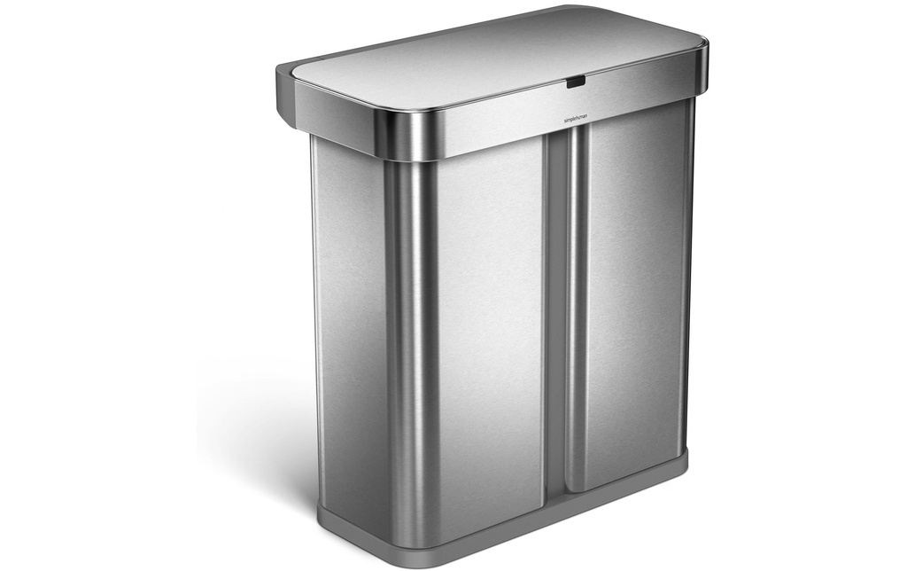 Simplehuman Poubelle Dual Compartmen 25 l, Argenté