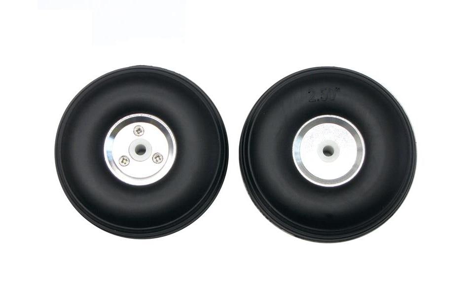 OEM Roue de modèle réduit d'avion avec jante en aluminium 64 mm, 2 pièces