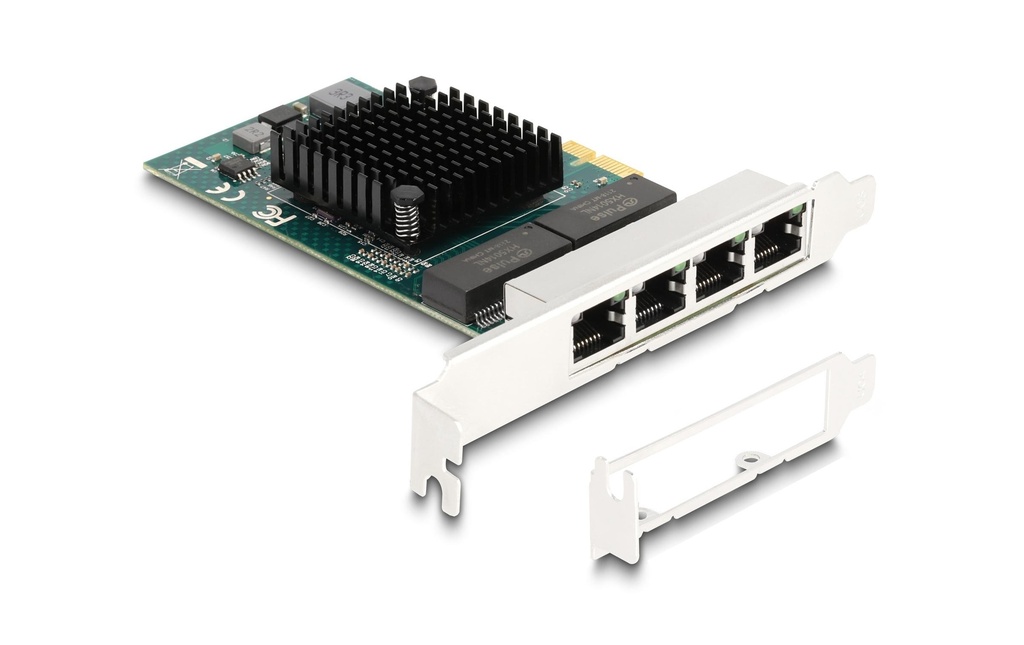 Delock Carte réseau 4x RJ45 Gigabit, PCI-Express x1