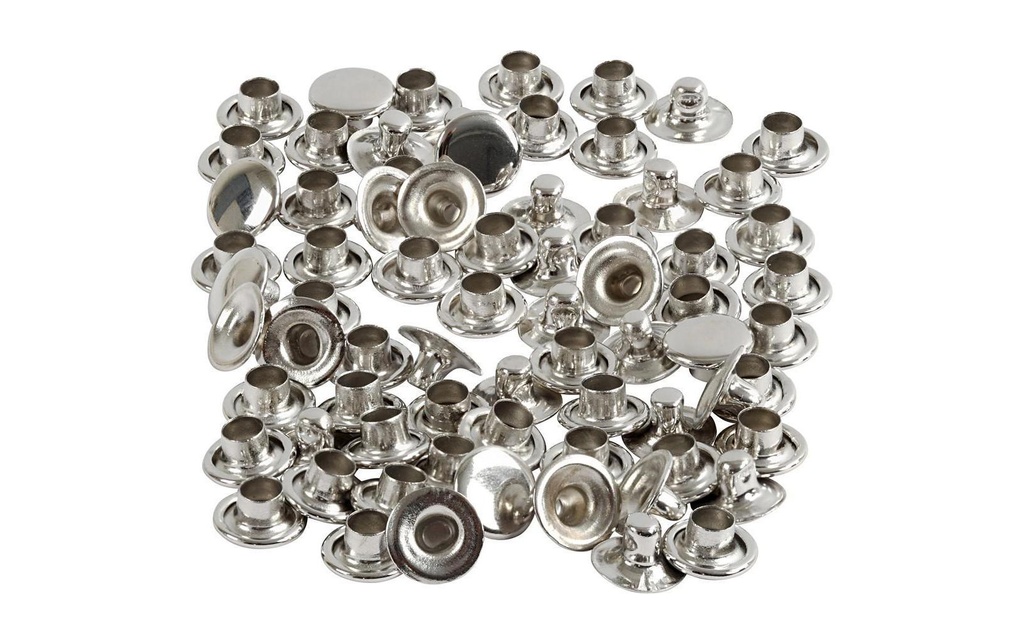 Creativ Company Rivets tubulaires 7 mm Argent, 50 pièces
