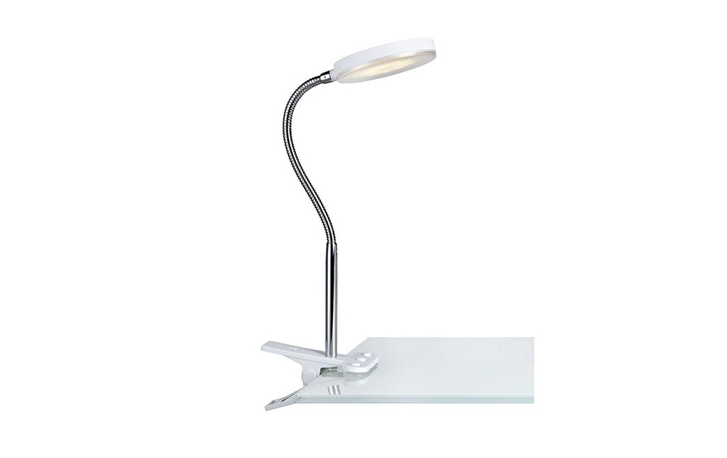 Markslöjd Lampe de bureau Clip flexible, 3000K, 5W, blanc/chrome