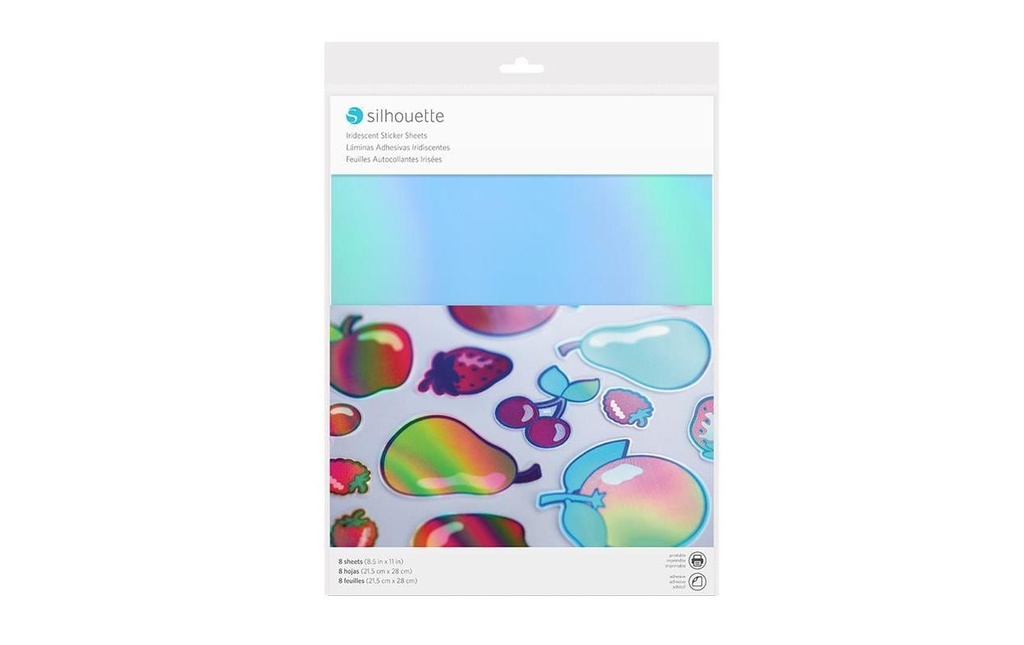 Silhouette Papier autocollant irisé bleu clair/Bleu/Violet
