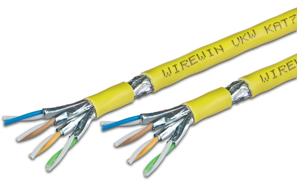 Wirewin Câble de pose VKW SFTP K7A LSOH3 Cat 7A, S/FTP, 500 m, Jaune