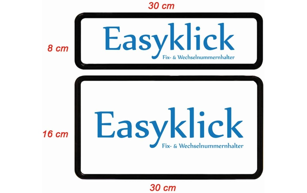 EASYKLICK Kits de Supports de plaque d’immatriculation haut, noir