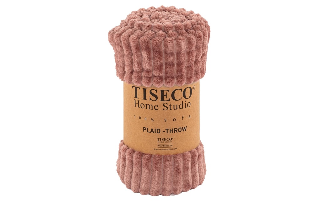Tiseco Couverture Ribble microflanelle 130 x 160 cm, rose sombre