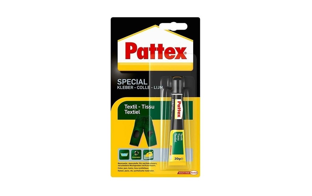 Pattex Adhésif spécial Textile 20 g, Transparent