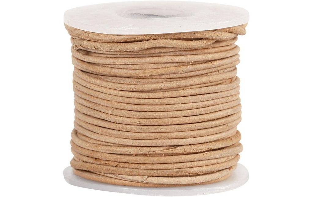 Creativ Company Bande en cuir 1 mm, beige, 10 m