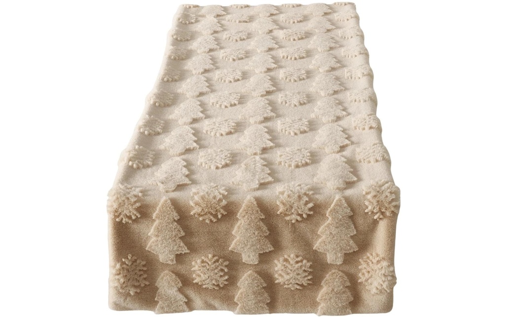 Boltze Chemin de table Naina Textile, 140 x 40 cm, Beige