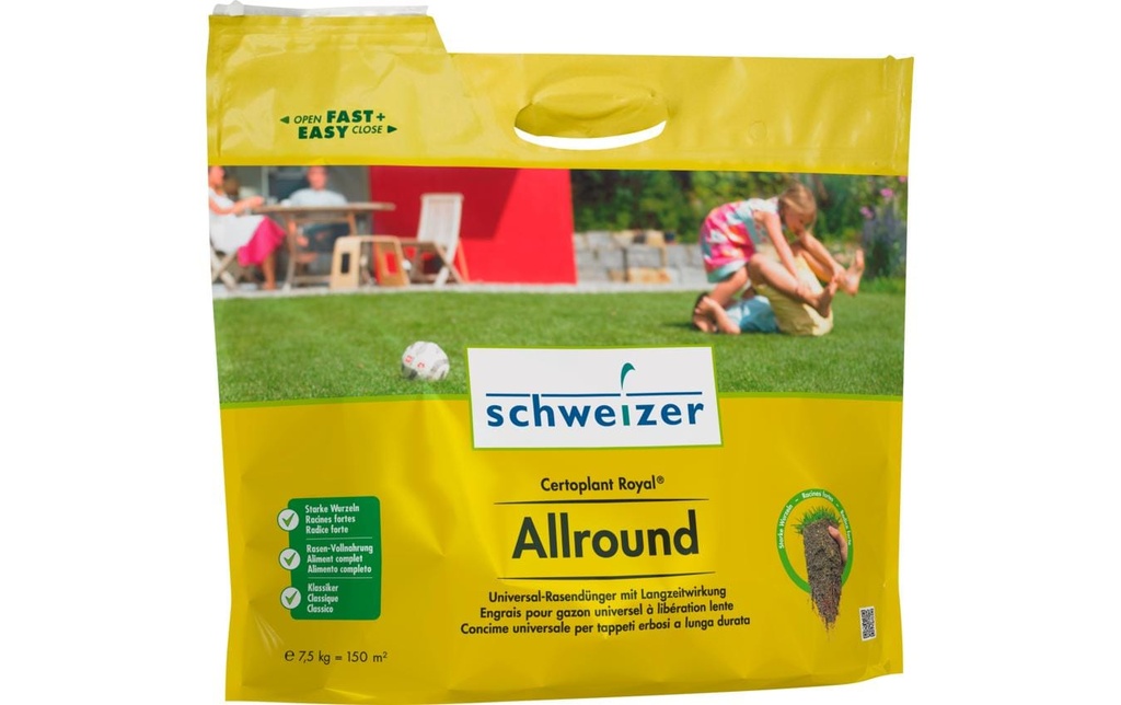 Eric Schweizer Engrais pour gazon Certoplant Royal Allround, 7.5 kg