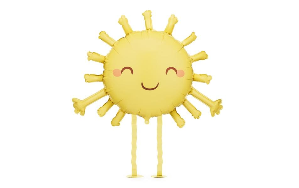 Partydeco Ballon en aluminium soleil, Jaune, 77 x 62 cm, 1 pièce