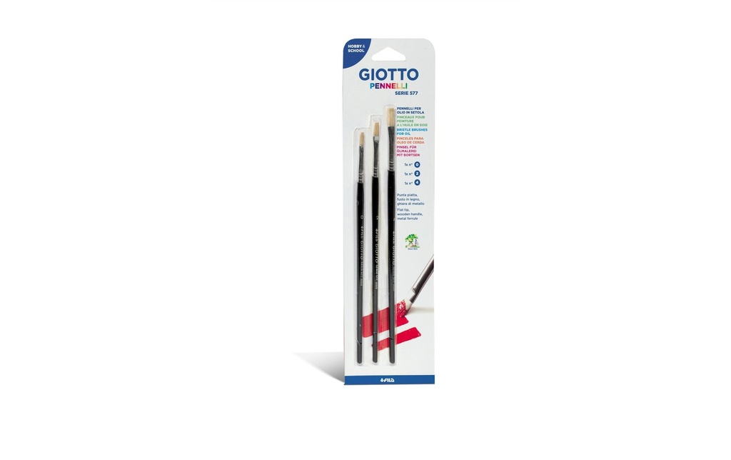 Giotto Kit de pinceaux Pinceau en soie pour l'acrylique et l'huile 3 Pièce/s