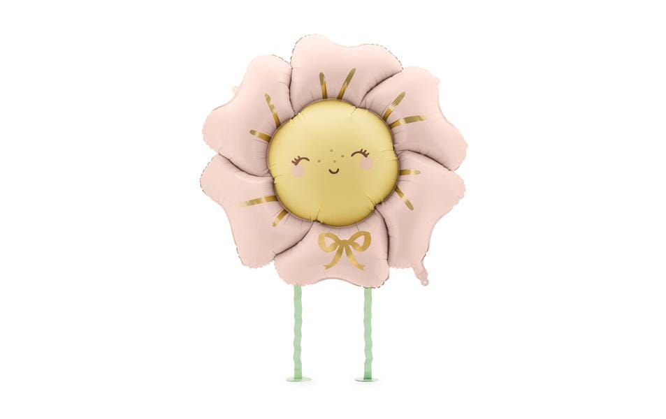 Partydeco Ballon en aluminium Fleur Rose, 80 x 80 cm, 1 pièce