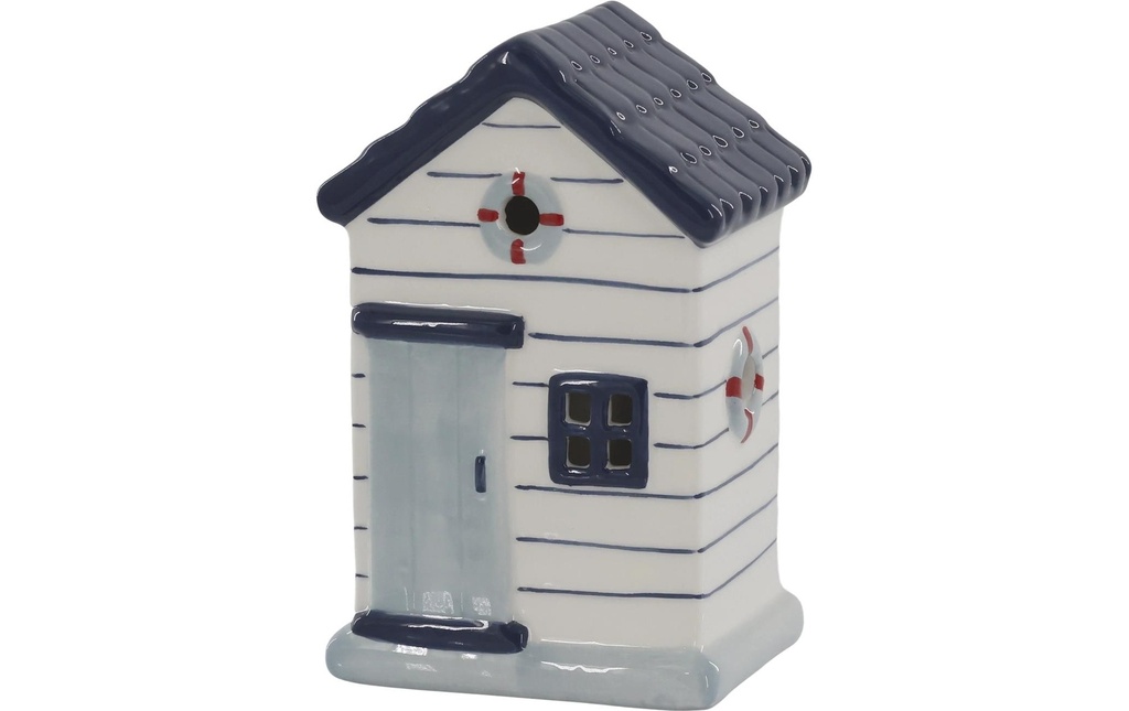 Chic Antique Objet à exposer Maison de plage 15.5 x 9.5 x 8 cm, blanc/bleu