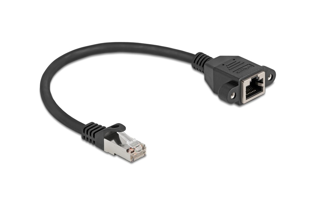 Delock Câble patch Câble de rallonge Cat 6A, S/FTP, 0.25 m, Noir