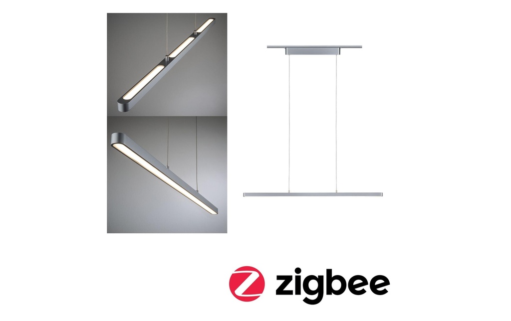 Paulmann Luminaire suspendu à LED URail Lento Zigbee, 42W, 2700-6500K, chrome
